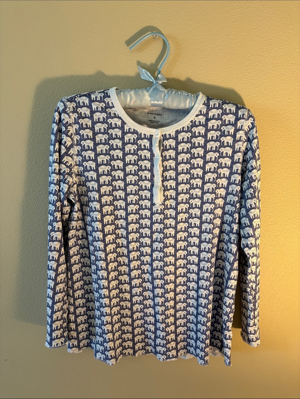 Roller Rabbit Blue & White Elephant Print Long Sleeve Tee!!!